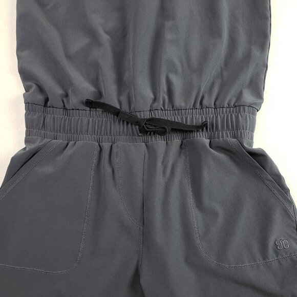 Albion Jetsetter Cap Sleeve Jumpsuit Womens XXS Gray Cinch Waist Ankle Zipper - Picture 3 of 14